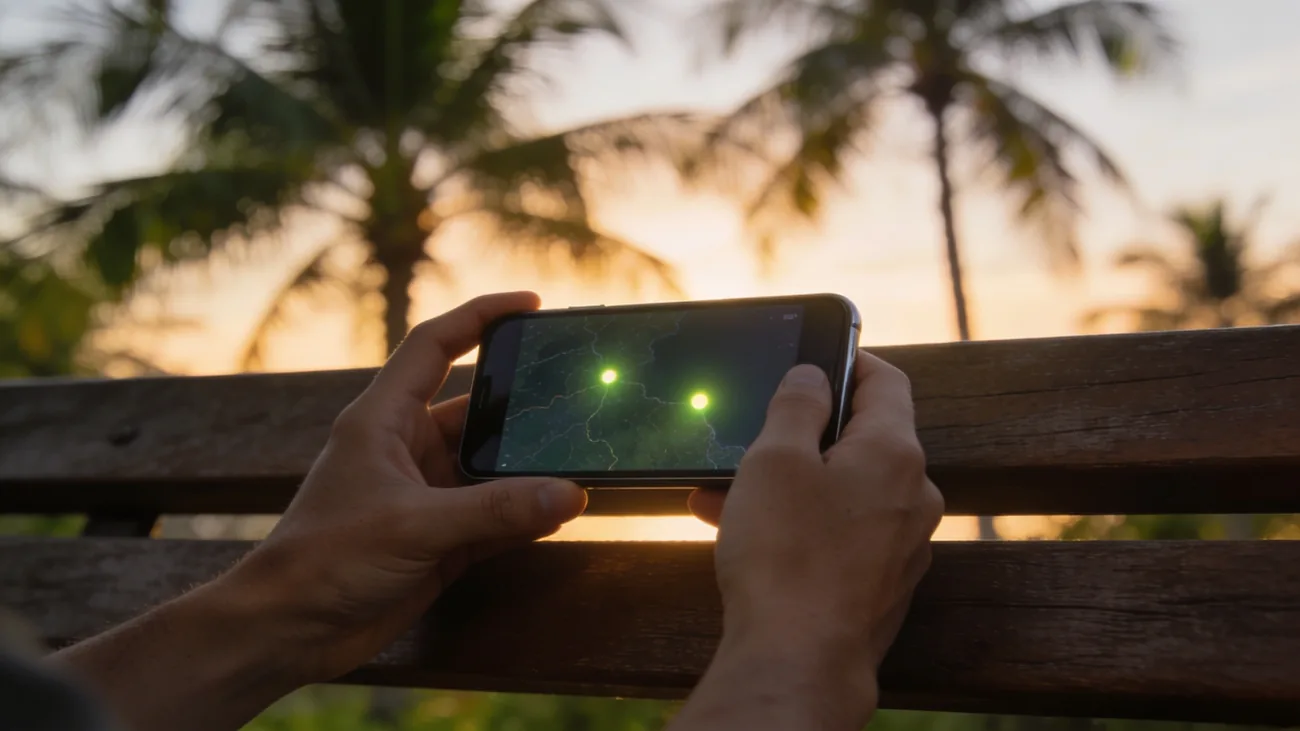 A tela de um celular mostra um aplicativo de mapas com um pin de localização.